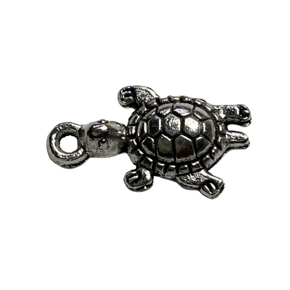 Turtle Pendant Silver Tone Charm Bracelet Necklace Jewelry Craft Dangle u b Naut